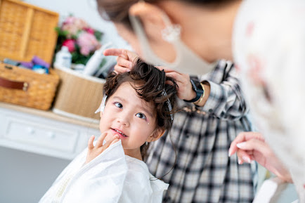 七五三のヘアメイク・お支度の様子
